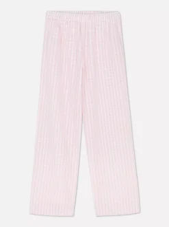 Marszczone spodnie od piżamy z szerokimi nogawkami