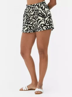 Marszczone szorty z nadrukiem