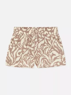 Marszczone szorty z nadrukiem