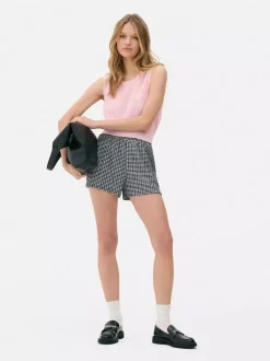 Marszczone szorty z nadrukiem