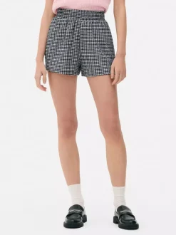 Marszczone szorty z nadrukiem