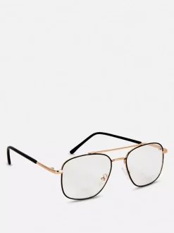 Metalowe okulary pilotki do czytania