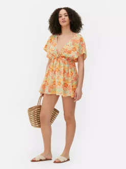 Minisukienka plażowa typu kaftan