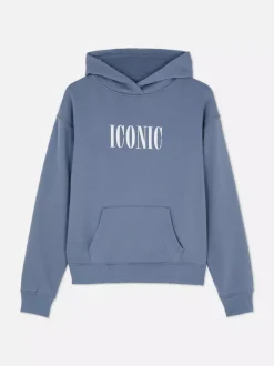 Nierozpinana bluza z kapturem i nadrukiem