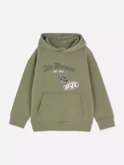 Nierozpinana bluza z kapturem i nadrukiem