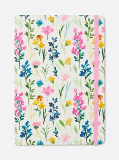 Notatnik A5 z okładką ze sztucznej skóry w kwiaty