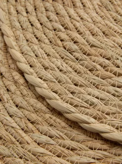 Okrągłe podkładki na stół z rattanu, 2 szt.