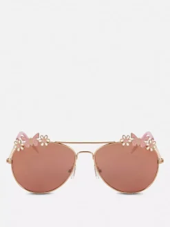 Okulary przeciwsłoneczne pilotki z motylkami