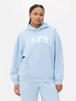 Oversize'owa bluza z kapturem i nadrukiem