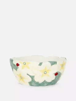 Ozdobna miska ze wzorem w pierwiosnki i biedronki