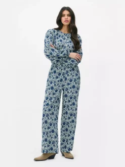 Patchworkowe spodnie w kwiaty