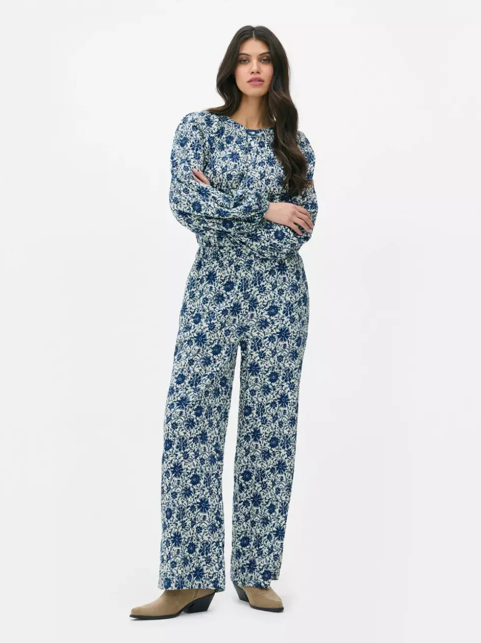 Patchworkowe spodnie w kwiaty