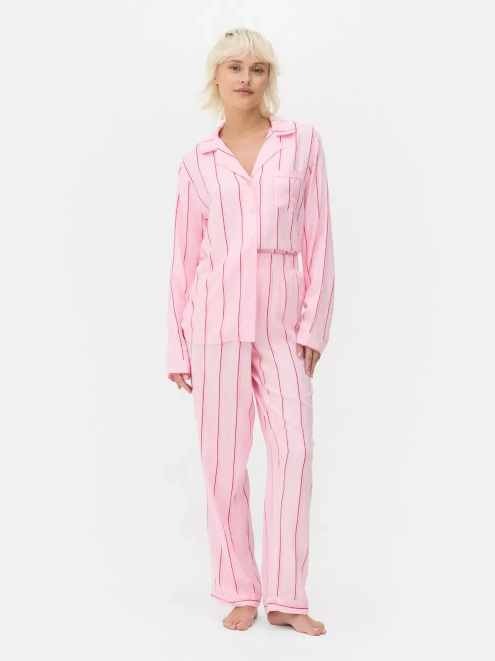 Piżama typu boyfriend z diagonalu