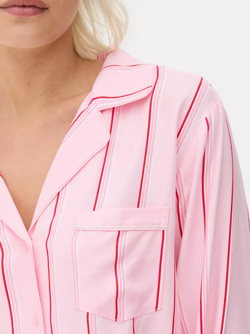 Piżama typu boyfriend z diagonalu