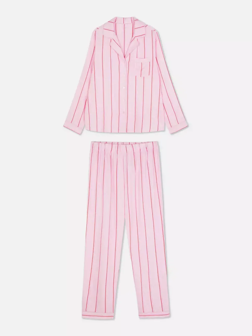 Piżama typu boyfriend z diagonalu