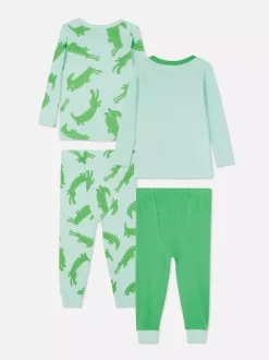 Piżama z długim rękawem w krokodyle, 2 szt.