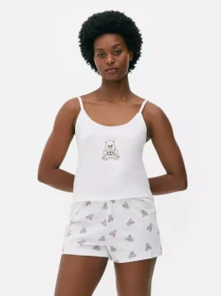 Piżama z górą na ramiączkach i szortami