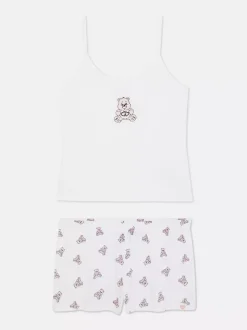 Piżama z górą na ramiączkach i szortami