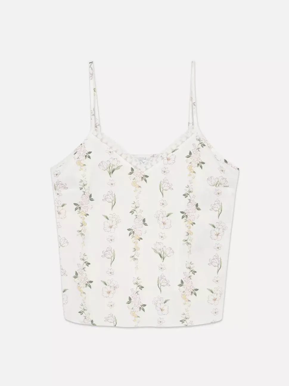 Piżamowy top na ramiączkach w kwiaty