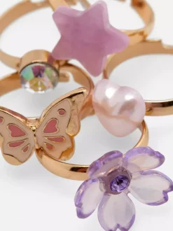 Pierścionki z różnymi charmsami, 5 szt.