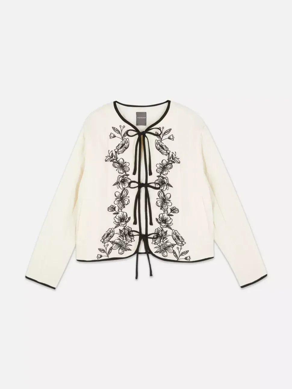 Pikowana kurtka z haftem