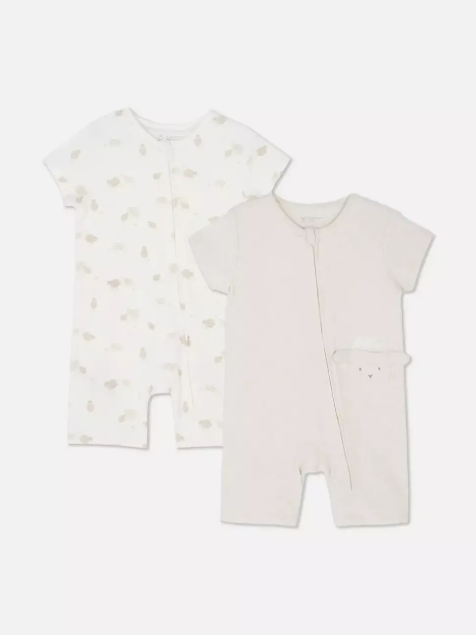 Śpioszki z krótkim rękawem na suwak, 2 szt.