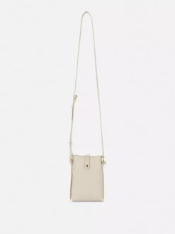 Pleciona minitorebka na telefon ze sztucznej skóry