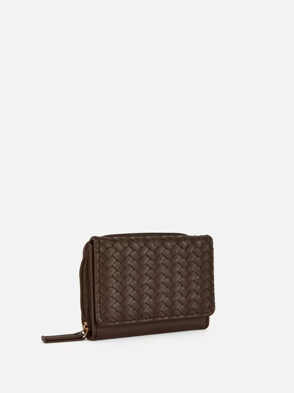 Pleciona portmonetka ze sztucznej skóry