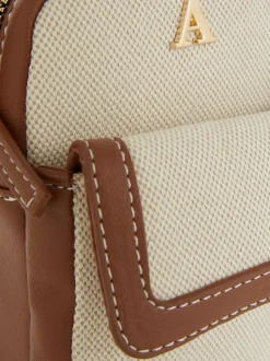 Pokrowiec na telefon z płótna i sztucznej skóry