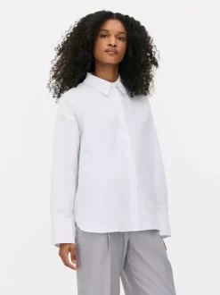 Popelinowa koszula z długim rękawem