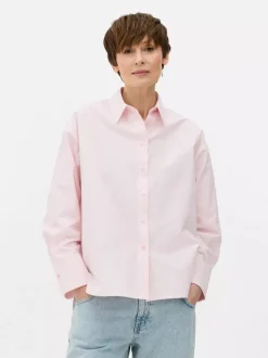 Popelinowa koszula z długim rękawem