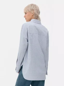 Popelinowa koszula z długim rękawem