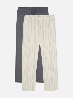 Popelinowe spodnie od piżamy, 2 pary