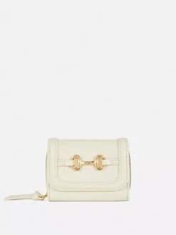 Portmonetka z imitacji skóry z ozdobną klamrą