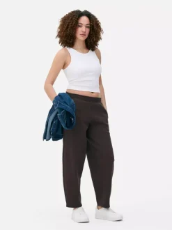 Prążkowana koszulka bez rękawów o fasonie bokserki