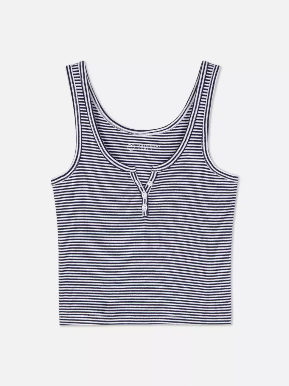 Prążkowana koszulka bez rękawów typu henley