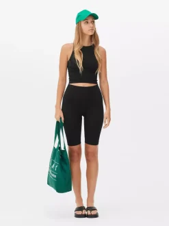 Prążkowane bezszwowe szorty rowerowe