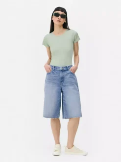 Prążkowane body typu T-shirt