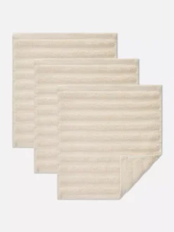 Prążkowane ściereczki do twarzy, 3 szt.