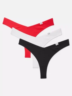 Prążkowane stringi Miami, 3 pary