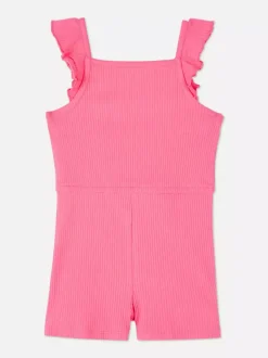 Prążkowany kombinezon z falbanką