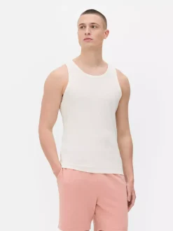 Prążkowany top bez rękawów na co dzień