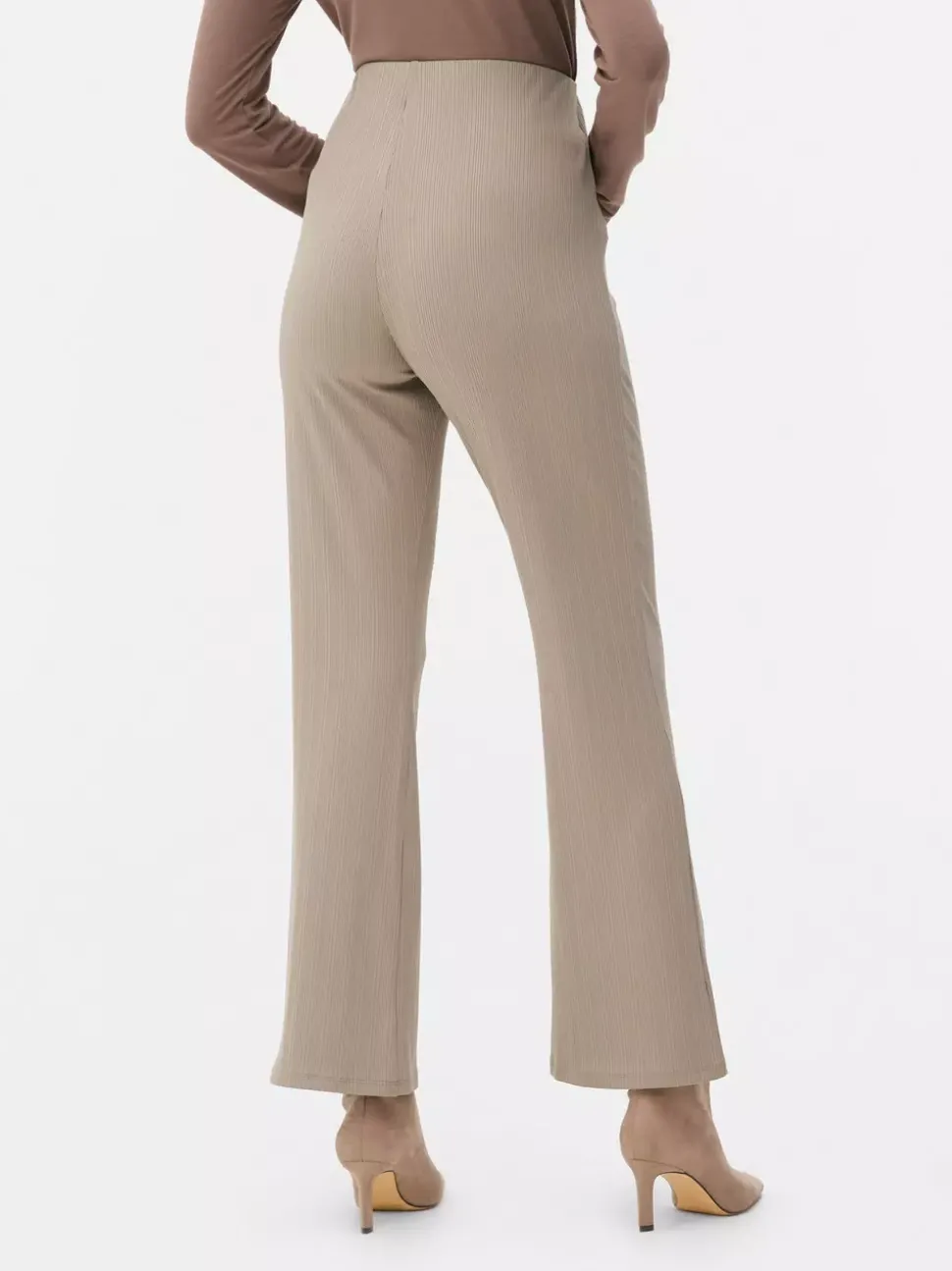 Proste legginsy w prążki z marszczeniami