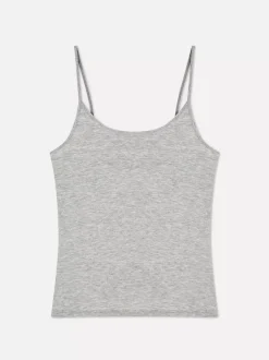 Rozciągliwy top na ramiączkach z głębokim dekoltem