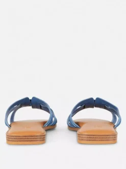 Sandały typu mule z jeansu