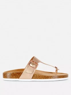 Sandały z wkładką i paskiem w kształcie litery T