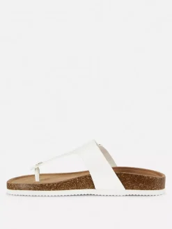 Sandały z wkładką i paskiem w kształcie litery T