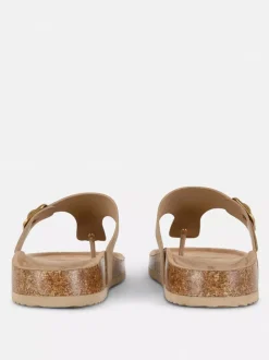 Sandały z wkładką i paskiem w kształcie litery T