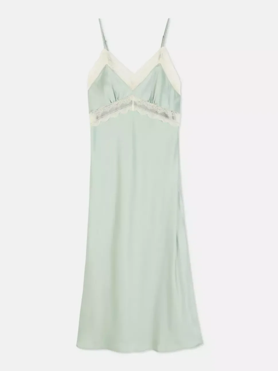 Satynowa koszula nocna z koronką