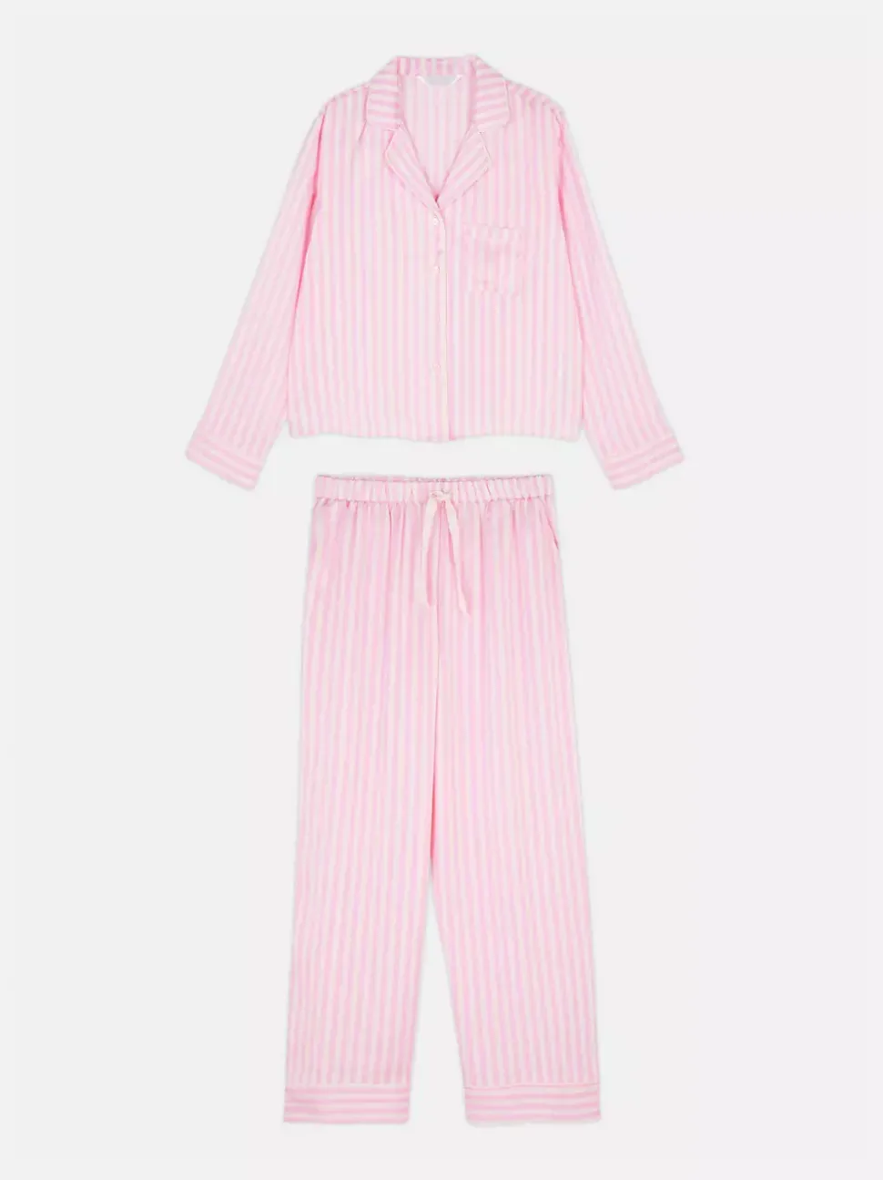 Satynowa piżama z długim rękawem